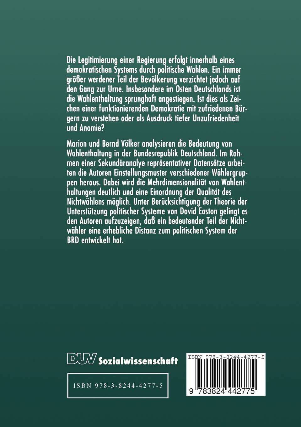 Rückseitencover Wahlenthaltung