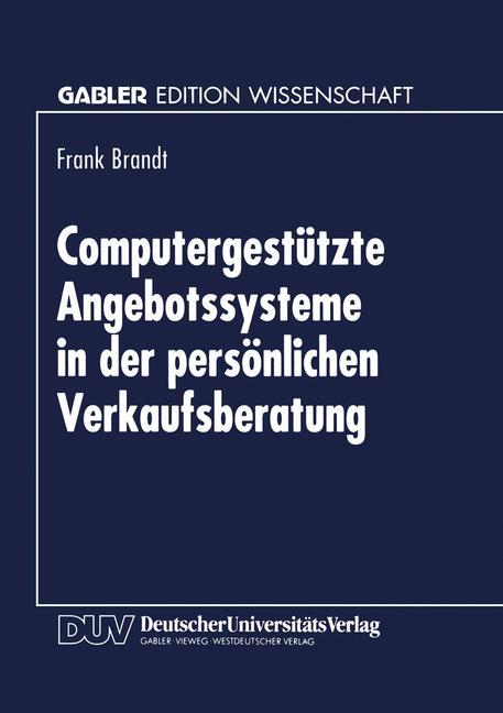 Vorderes Coverbild Computergestützte Angebotssysteme in der persönlichen Verkaufsberatung