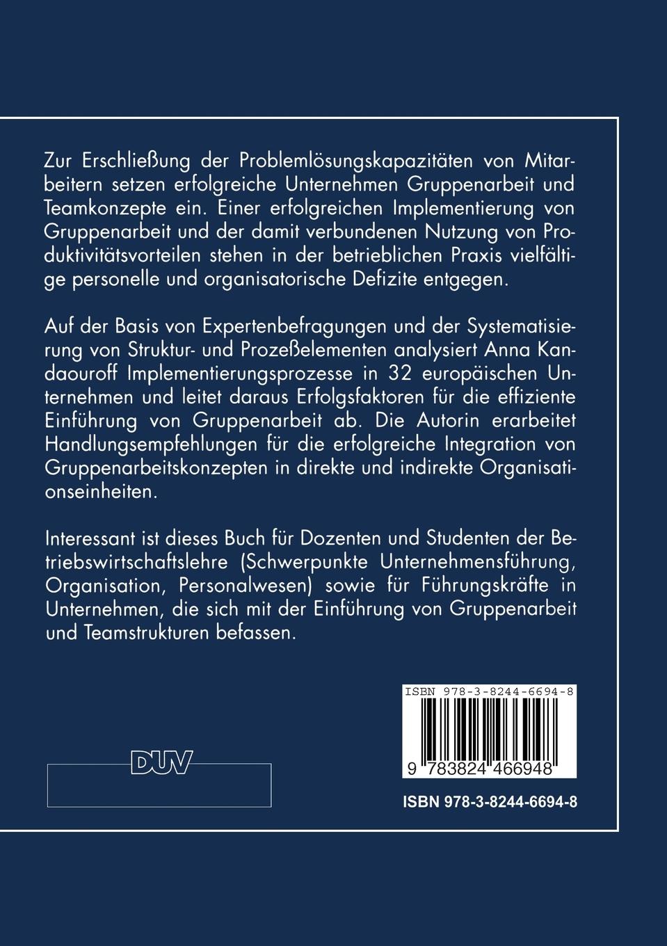 Rückseitencover Erfolgreiche Implementierung von Gruppenarbeit