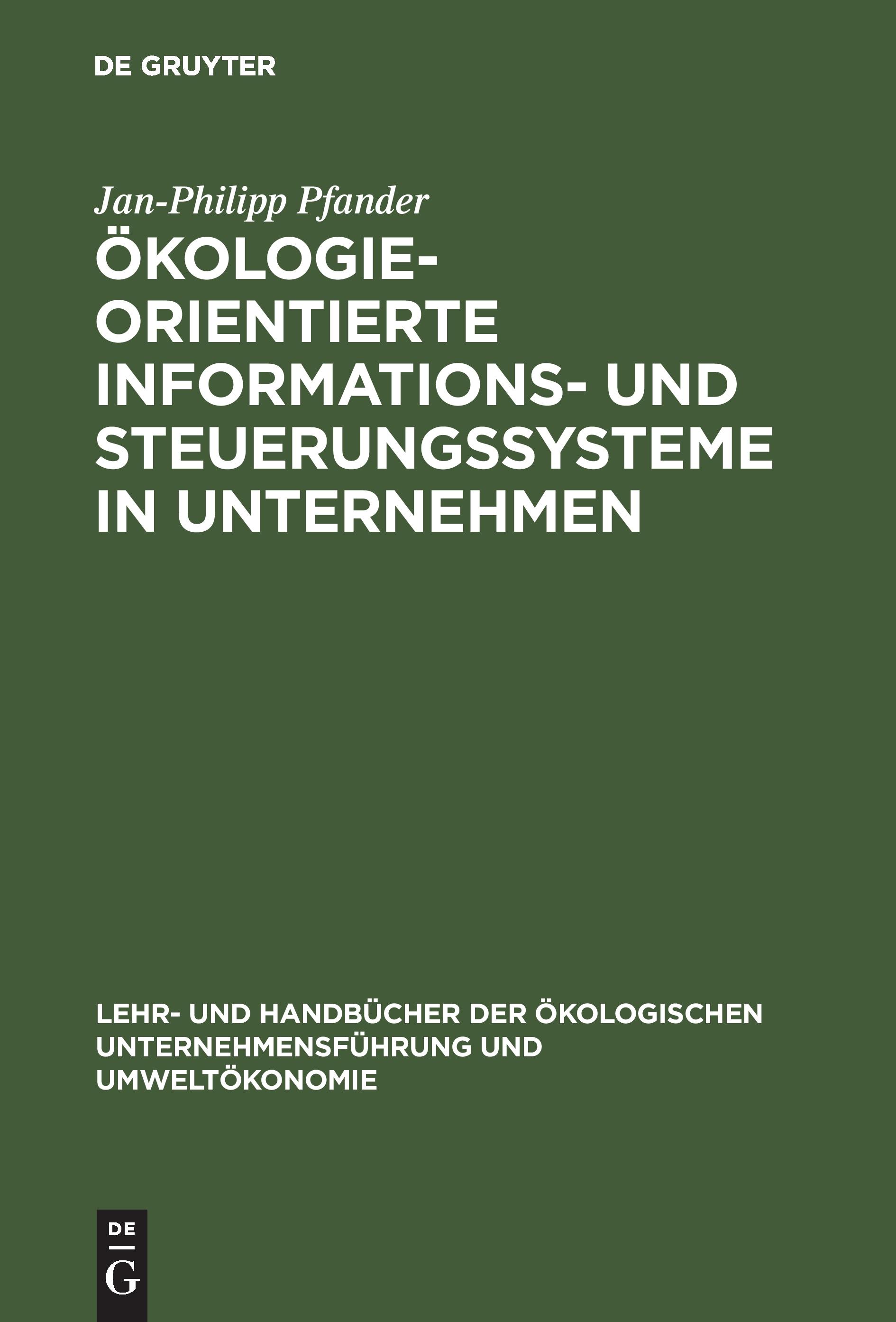 Vorderes Coverbild Ökologieorientierte Informations- und Steuerungssysteme in Unternehmen