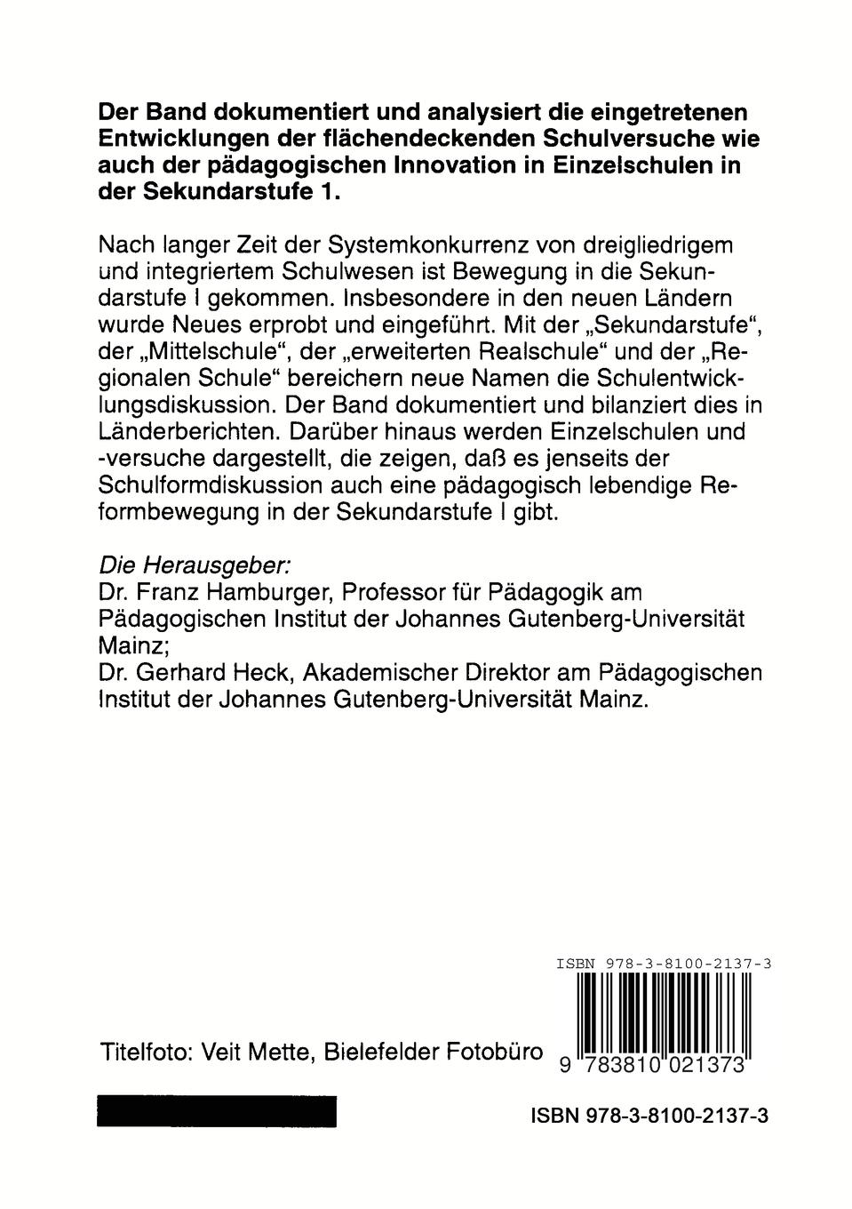 Rückseitencover Neue Schulen für die Kids