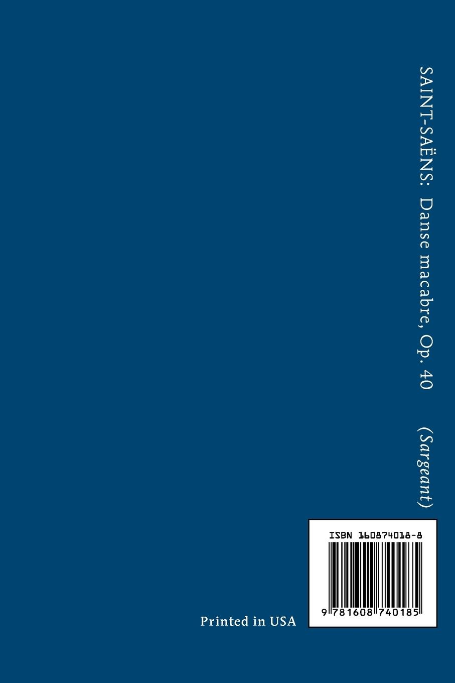 Rückseitencover Danse macabre, Op.40