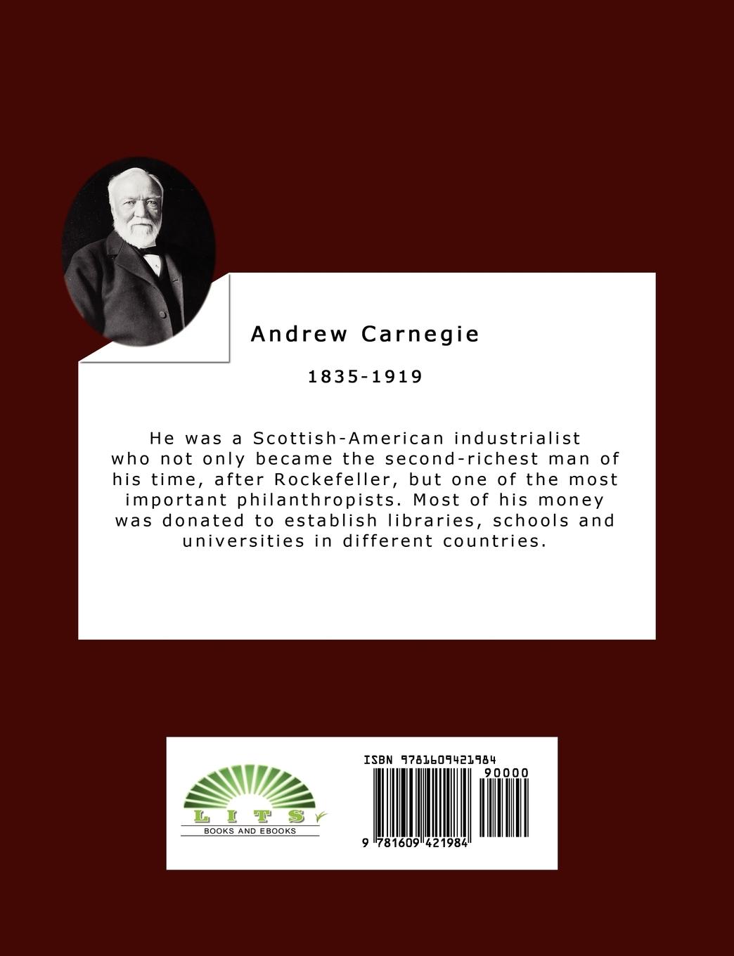 Rückseitencover Autobiography of Andrew Carnegie