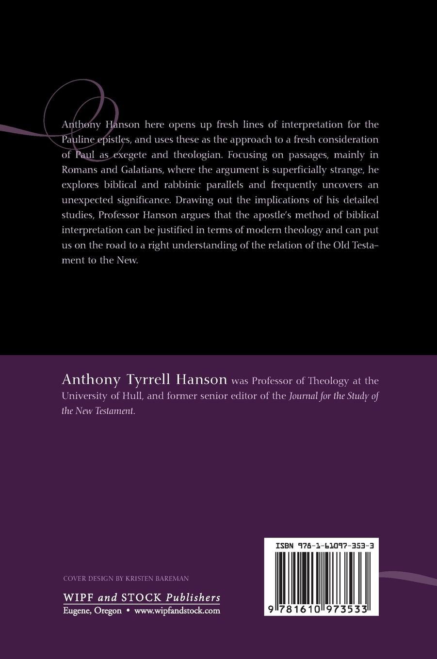 Rückseitencover Studies in Paul's Technique and Theology