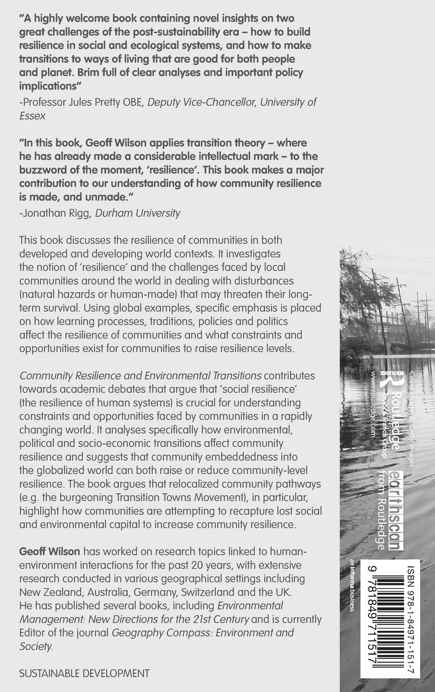 Rückseitencover Community Resilience and Environmental Transitions