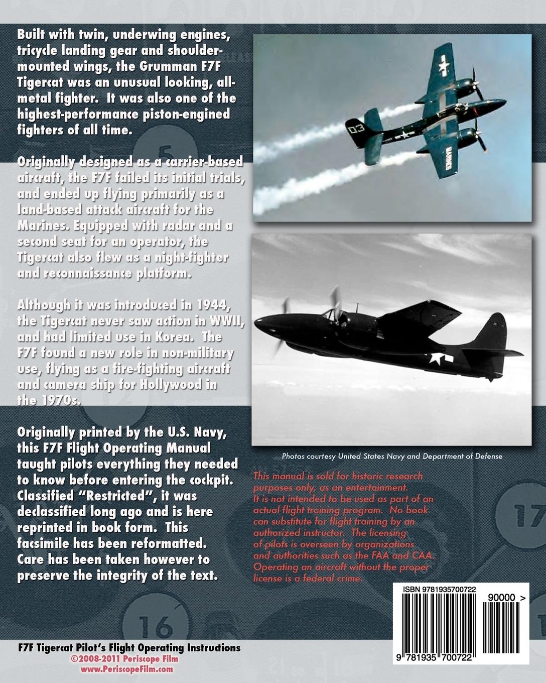 Rückseitencover F7F Tigercat Pilot's Flight Operating Instructions