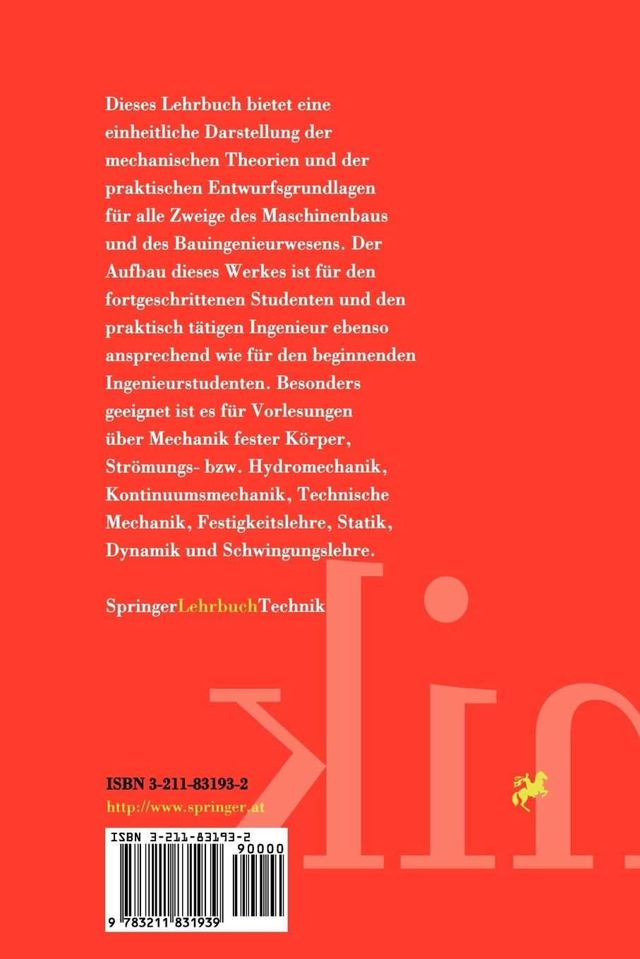 Rückseitencover Technische Mechanik der festen und flüssigen Körper