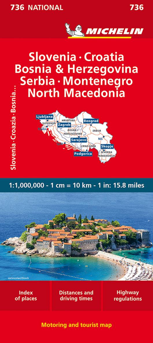 Vorderes Coverbild Michelin Slowenien Montenegro Bosnien Kroatien Serbien