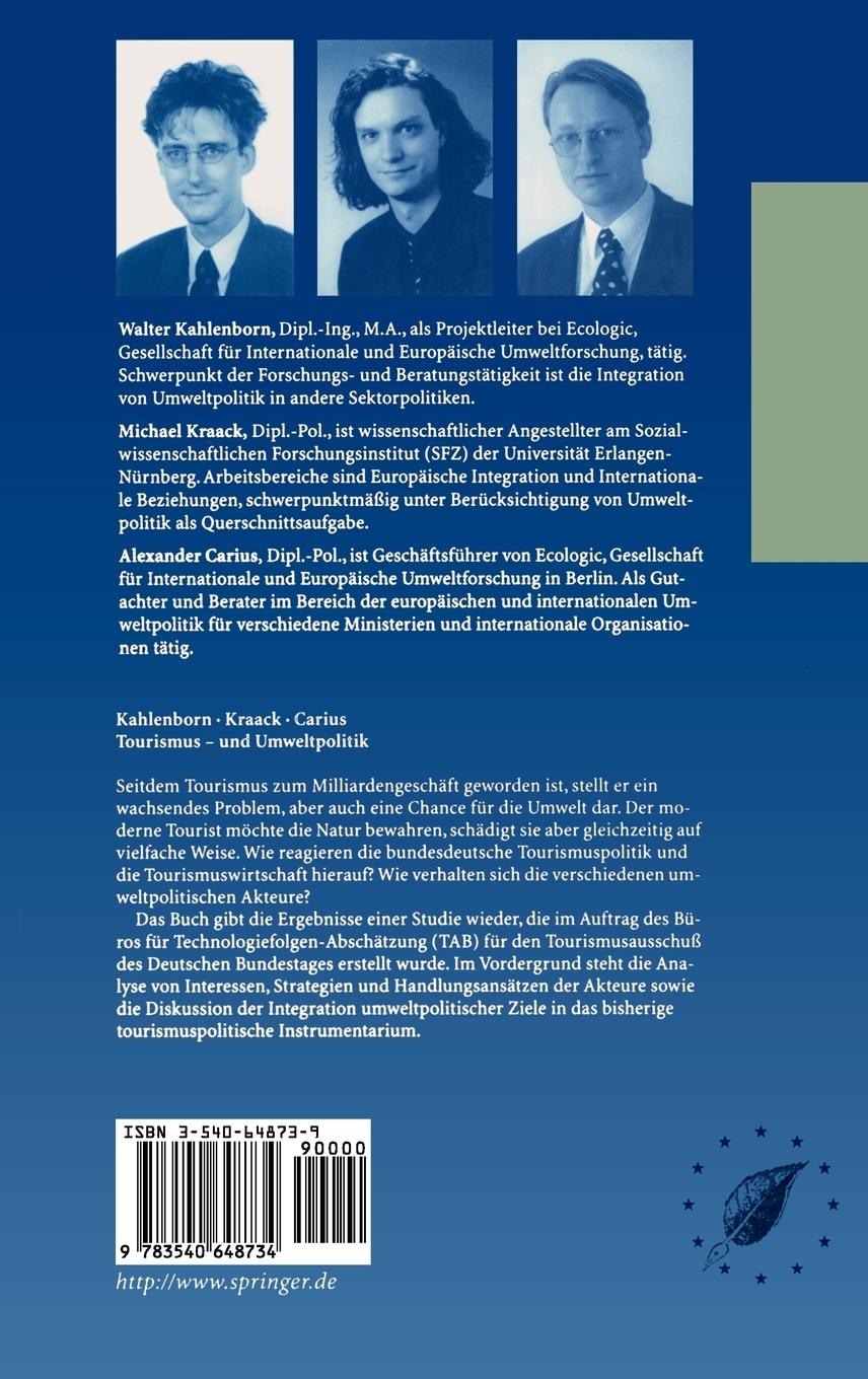 Rückseitencover Tourismus-und Umweltpolitik