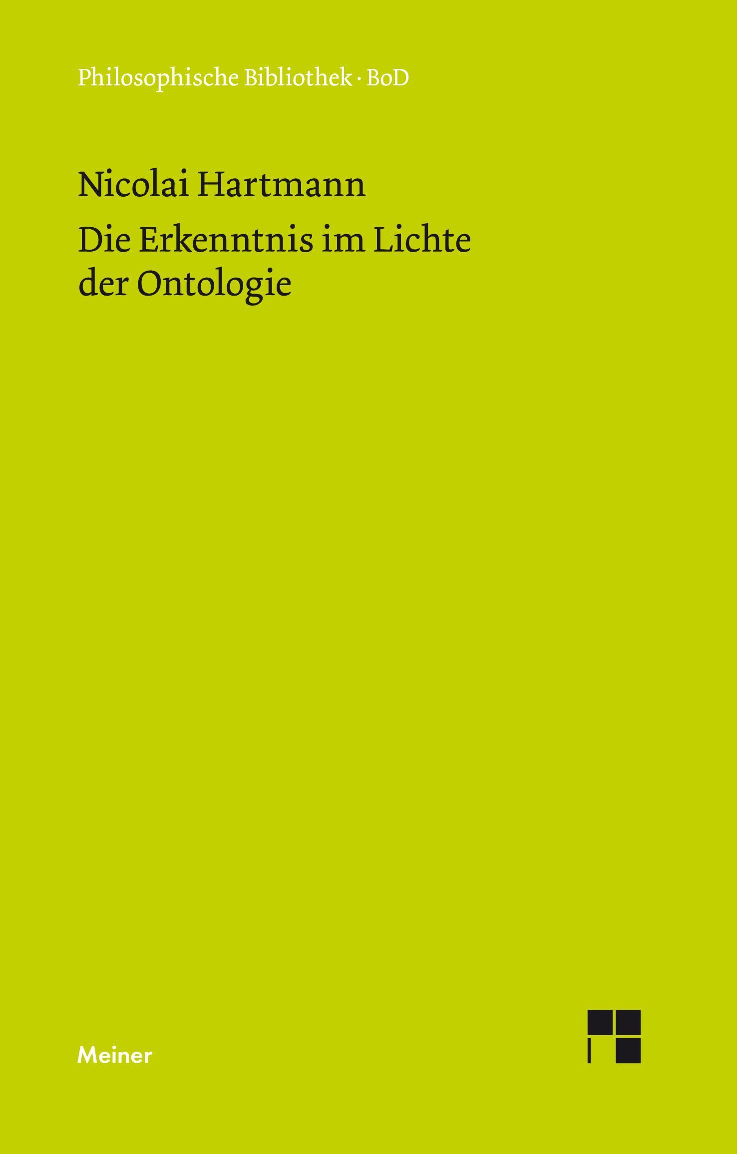 Vorderes Coverbild Die Erkenntnis im Lichte der Ontologie