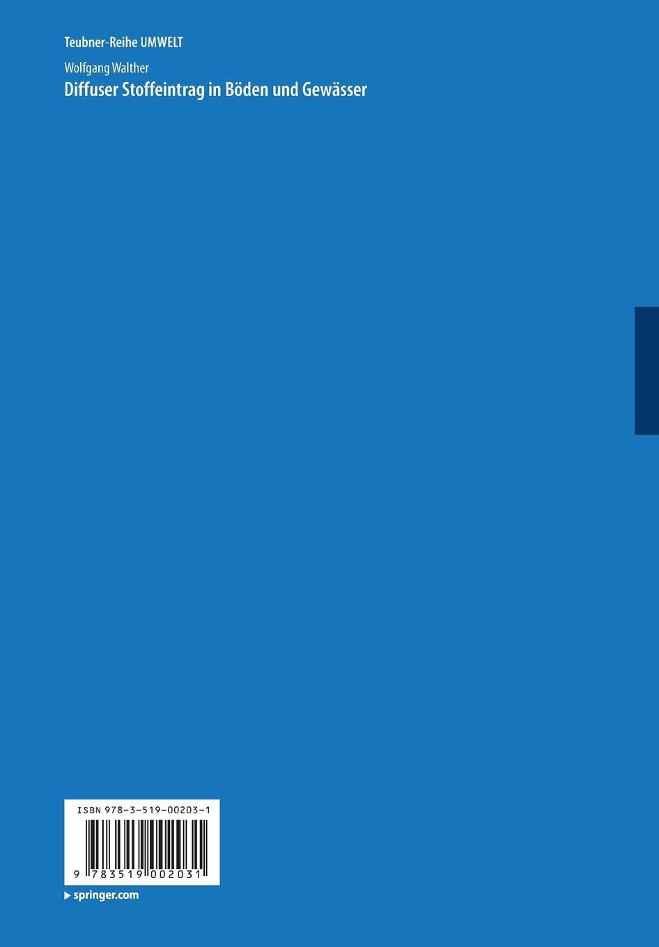 Rückseitencover Diffuser Stoffeintrag in Böden und Gewässer