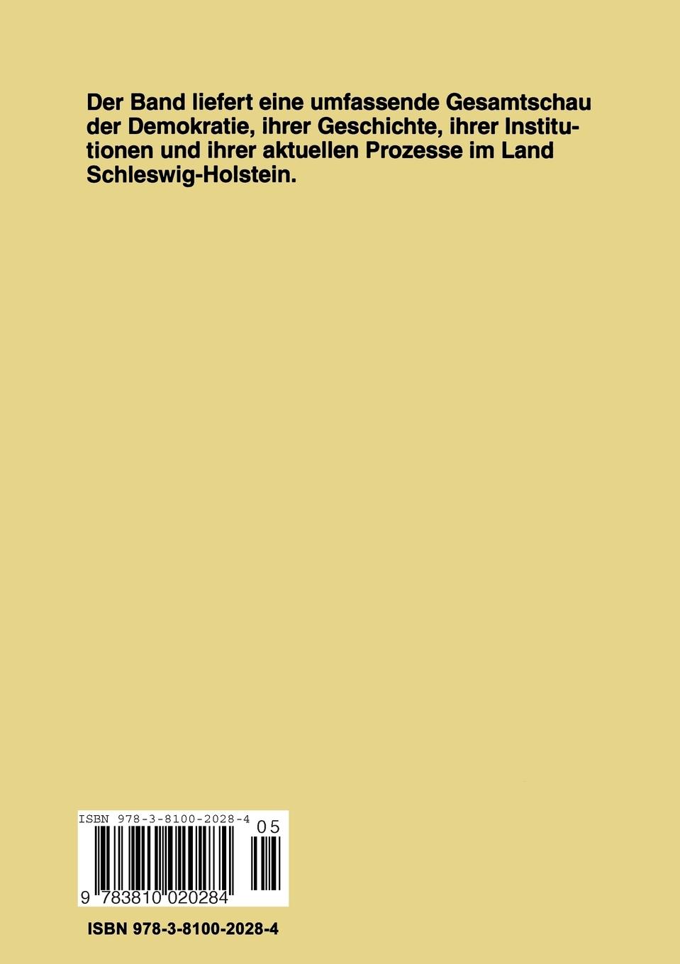 Rückseitencover Demokratie in Schleswig-Holstein