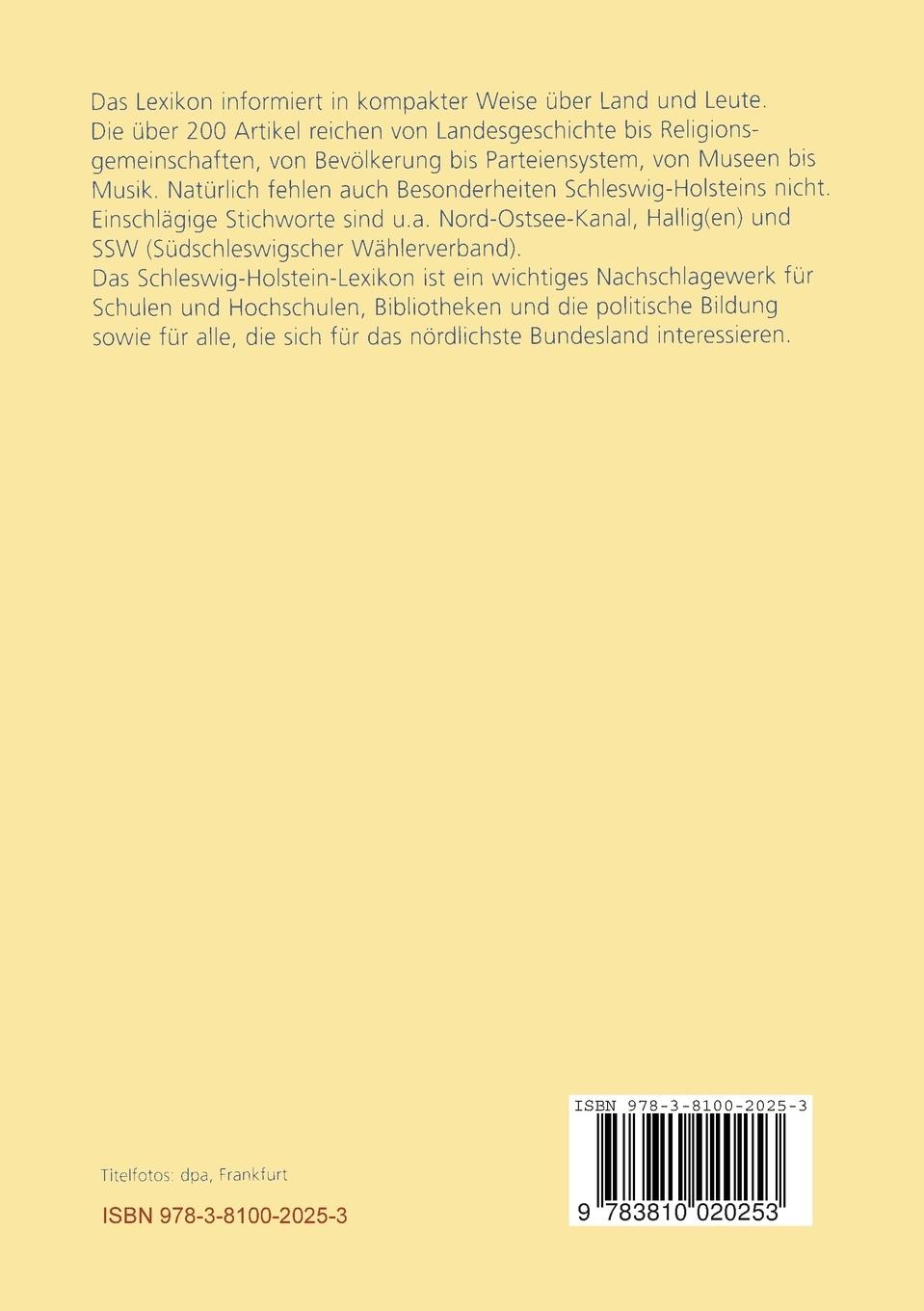 Rückseitencover Schleswig-Holstein-Lexikon