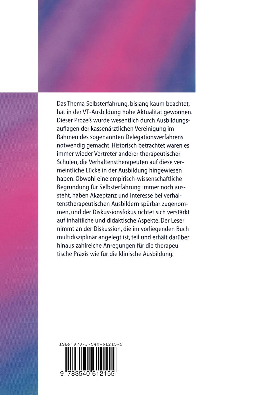 Rückseitencover Selbsterfahrung in der Verhaltenstherapie?