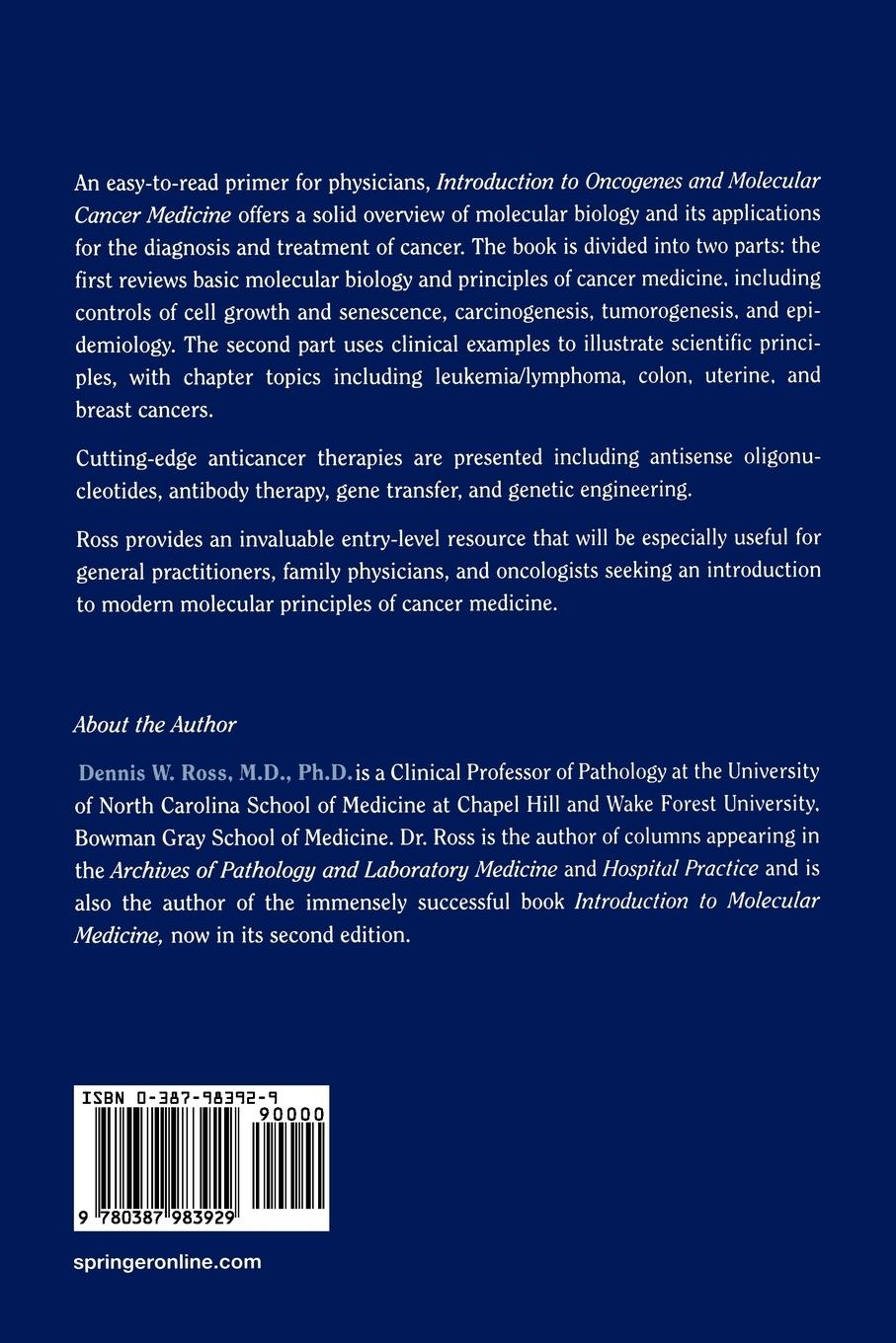 Rückseitencover Introduction to Oncogenes and Molecular Cancer Medicine