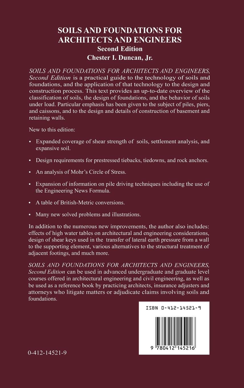 Rückseitencover Soils and Foundations for Architects and Engineers