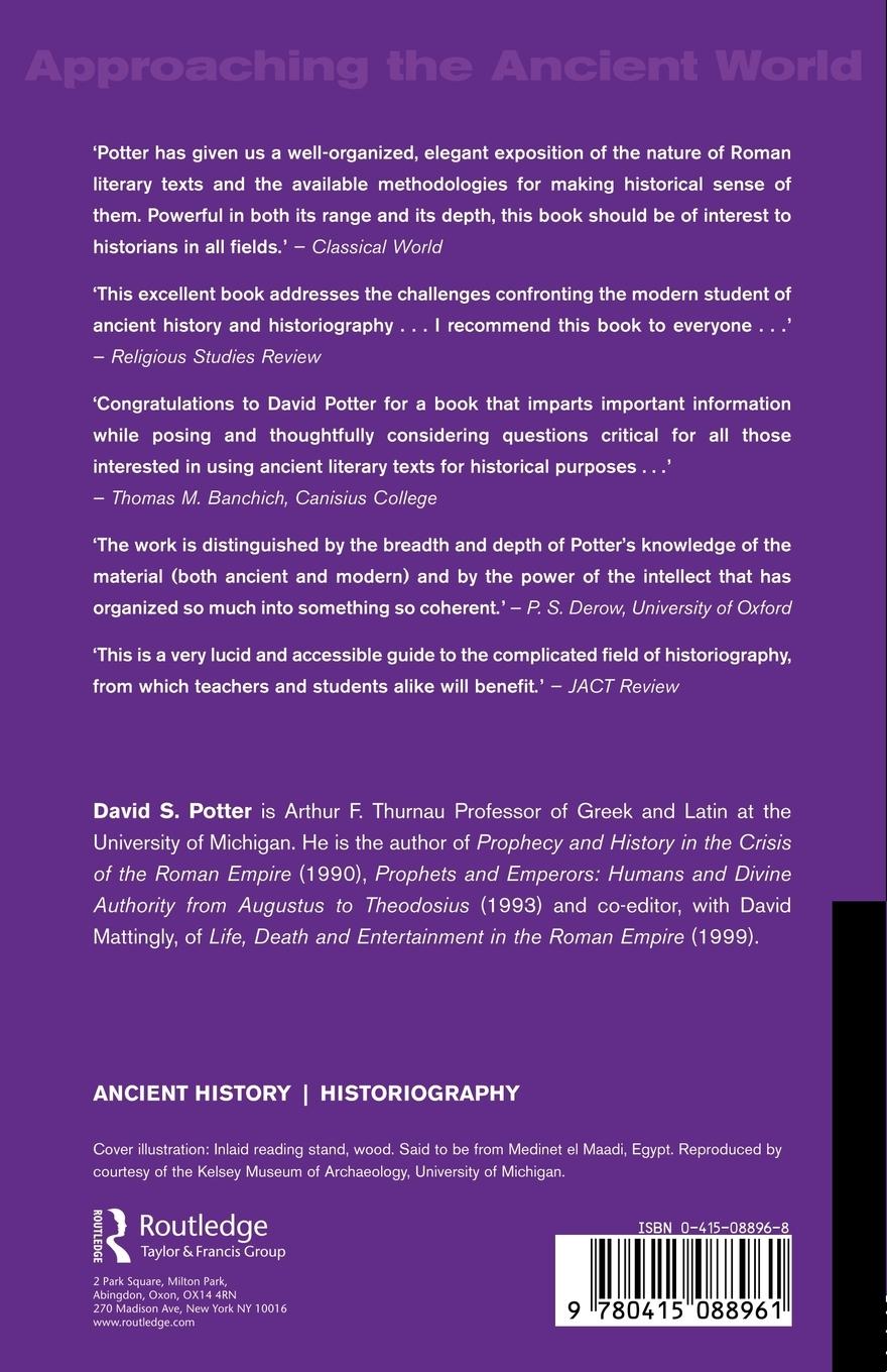 Rückseitencover Literary Texts and the Roman Historian