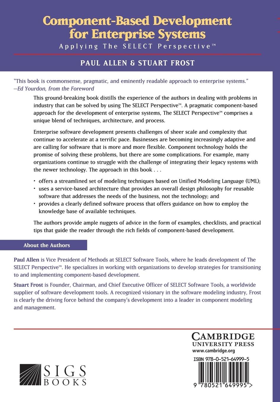 Rückseitencover Component-Based Development for Enterprise             Systems