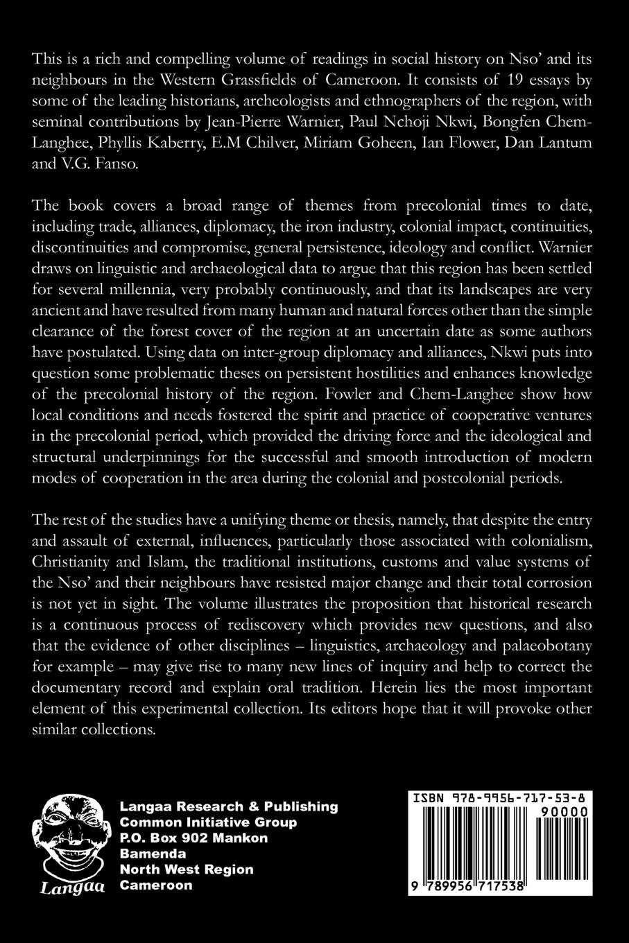 Rückseitencover Nso' and Its Neighbours. Readings in the Social History of the Western Grassfields of Cameroon