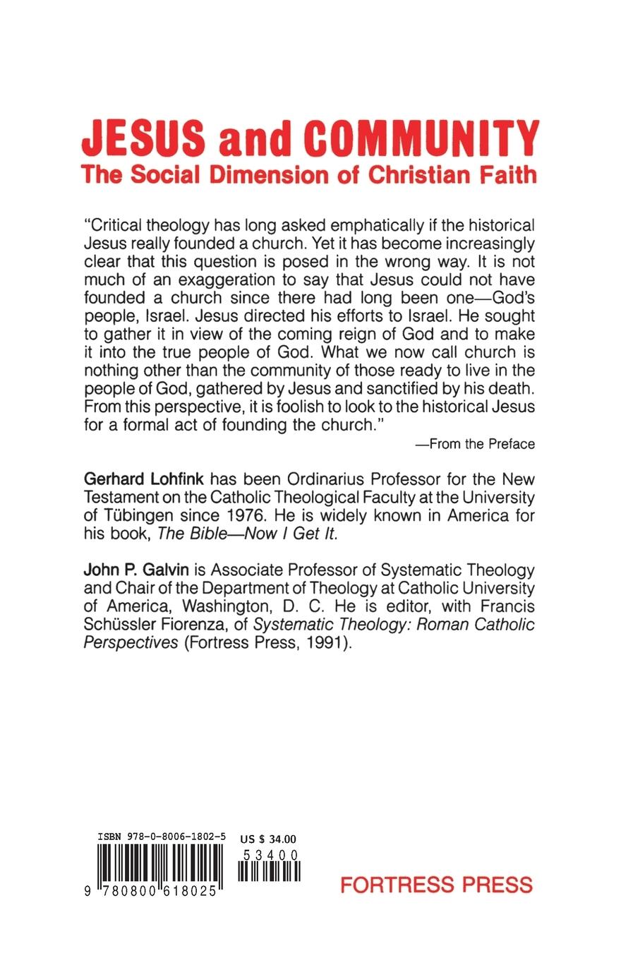 Rückseitencover Jesus and Community