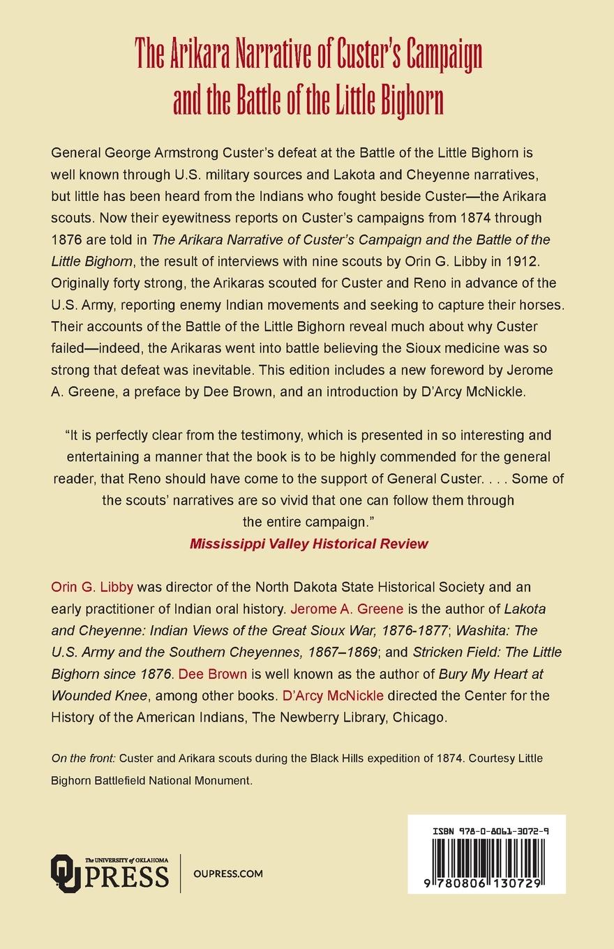 Rückseitencover Arikara Narrative of Custer's Campaign and the Battle of the Little Bighorn