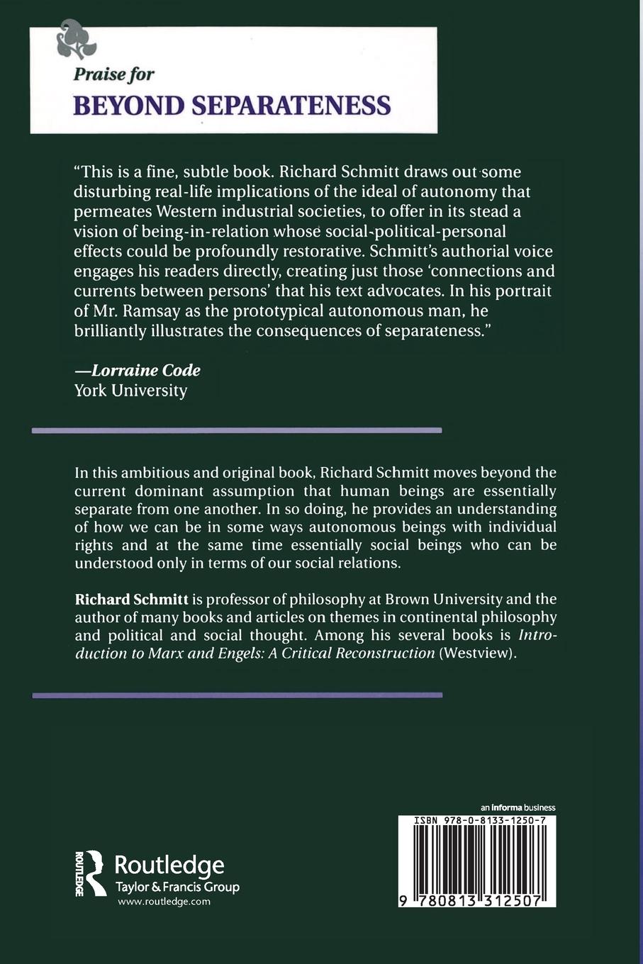 Rückseitencover Beyond Separateness