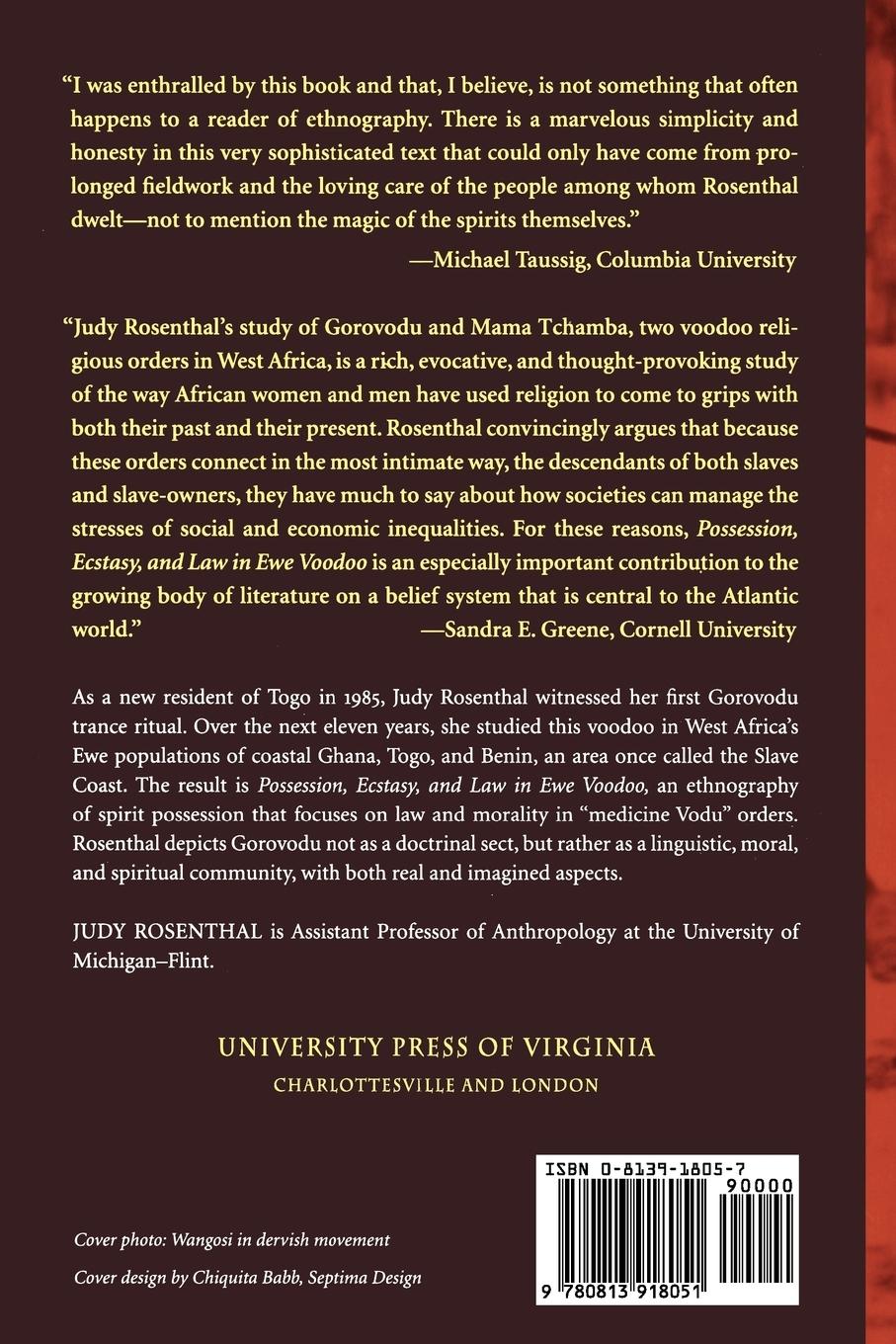 Rückseitencover Possession, Ecstasy, and Law in Ewe Voodoo