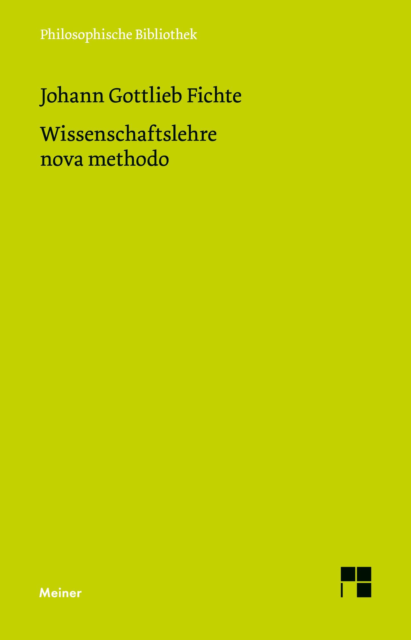 Vorderes Coverbild Wissenschaftslehre nova methodo
