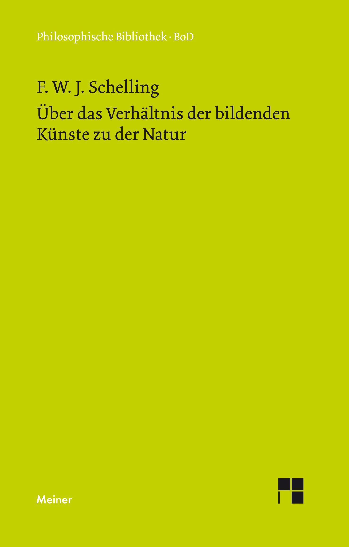 Vorderes Coverbild Über das Verhältnis der bildenden Künste zu der Natur
