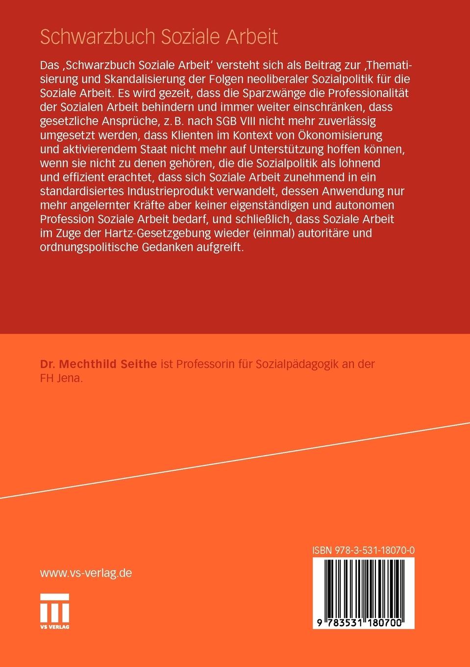 Rückseitencover Schwarzbuch Soziale Arbeit