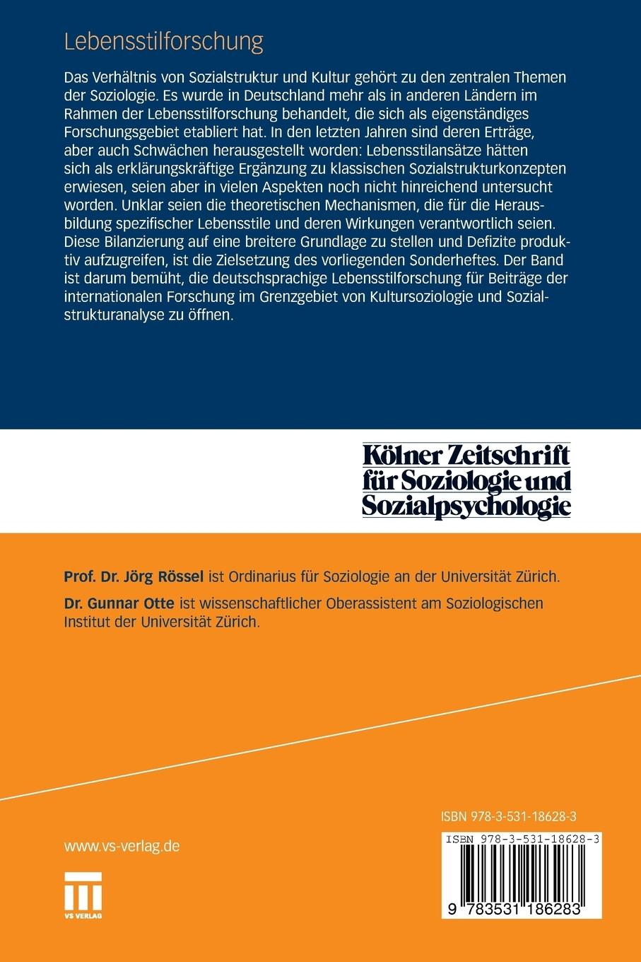 Rückseitencover Lebensstilforschung