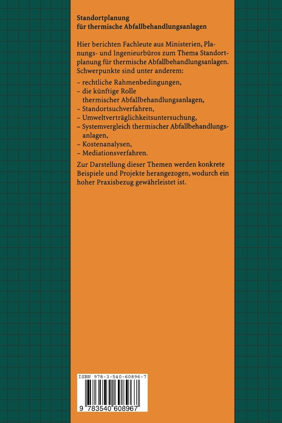 Rückseitencover Standortplanung für thermische Abfallbehandlungsanlagen