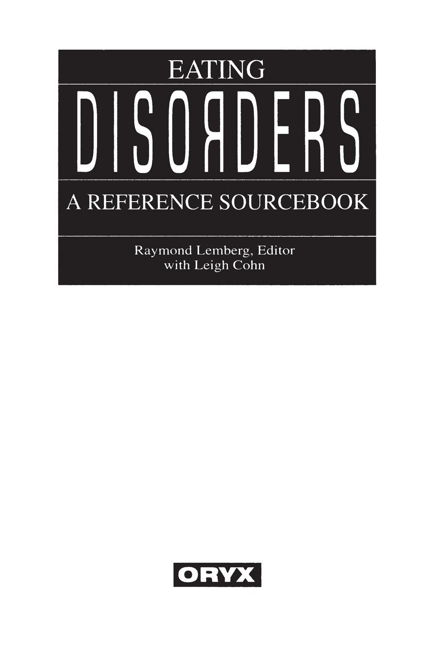 Vorderes Coverbild Eating Disorders