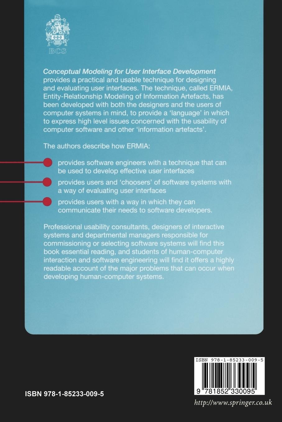 Rückseitencover Conceptual Modeling for User Interface Development