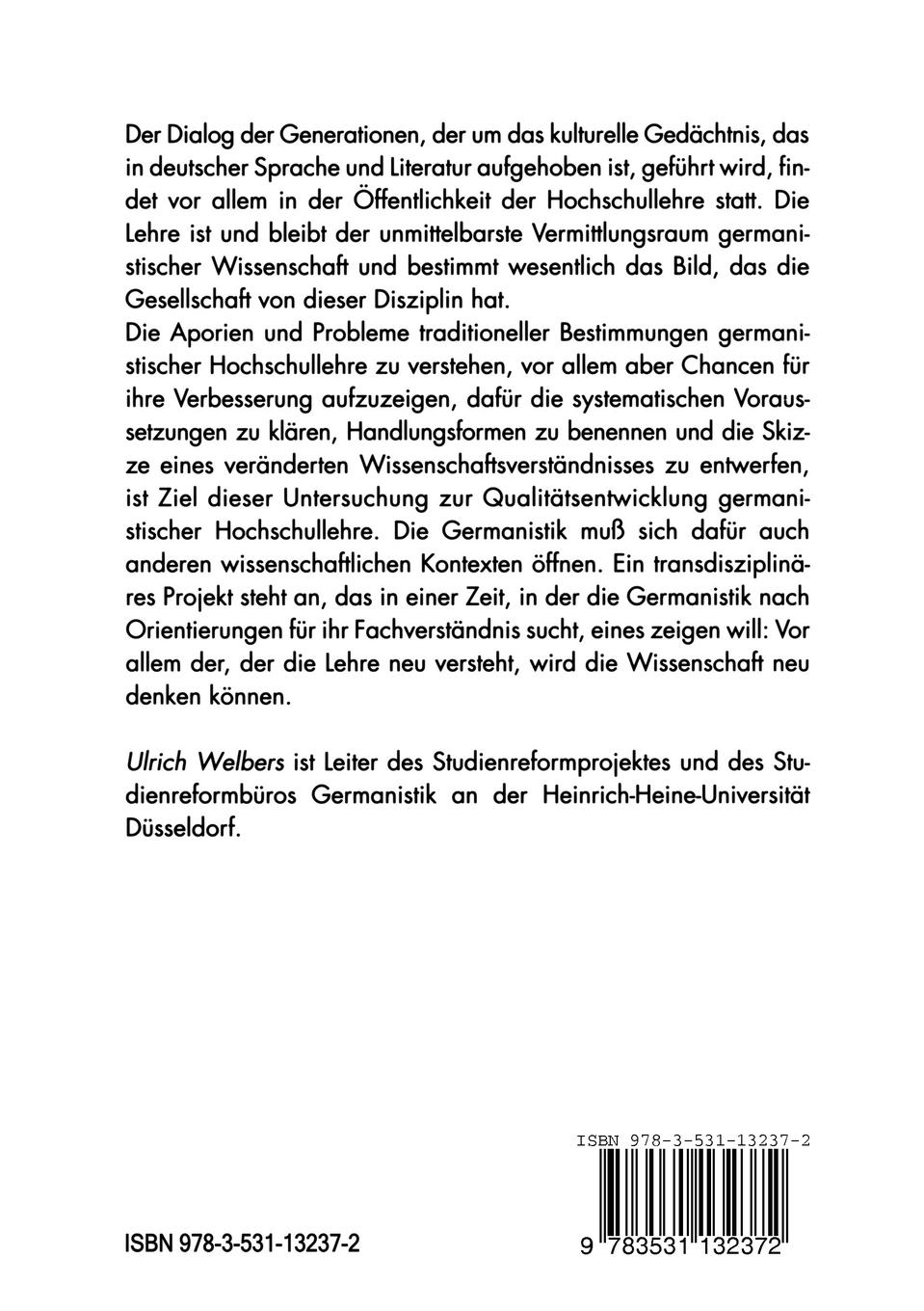 Rückseitencover Die Lehre neu verstehen - die Wissenschaft neu denken