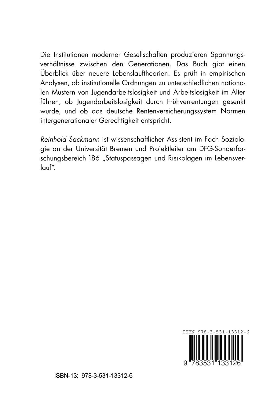 Rückseitencover Konkurrierende Generationen auf dem Arbeitsmarkt