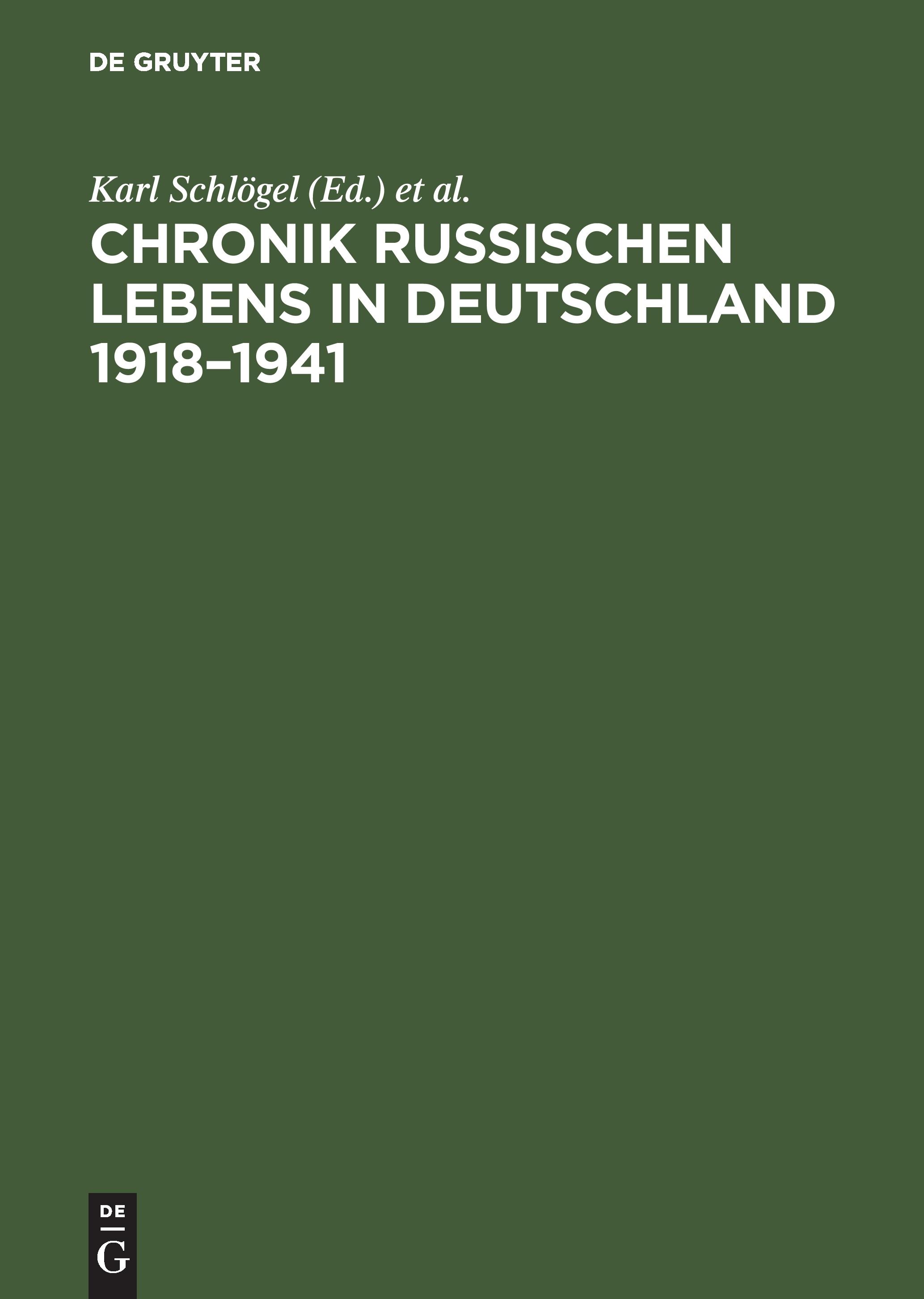 Vorderes Coverbild Chronik russischen Lebens in Deutschland 1918-1941