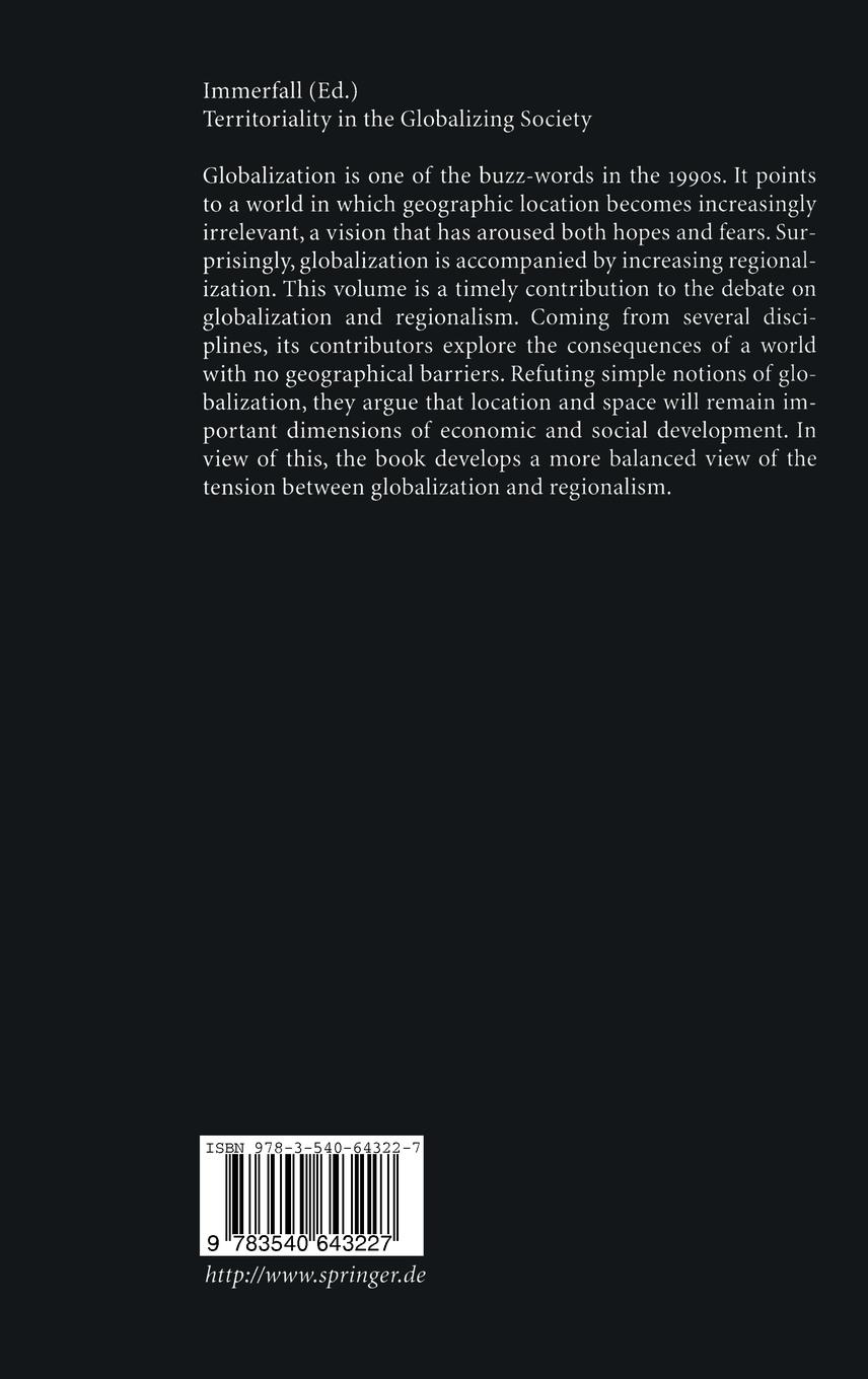 Rückseitencover Territoriality in the Globalizing Society