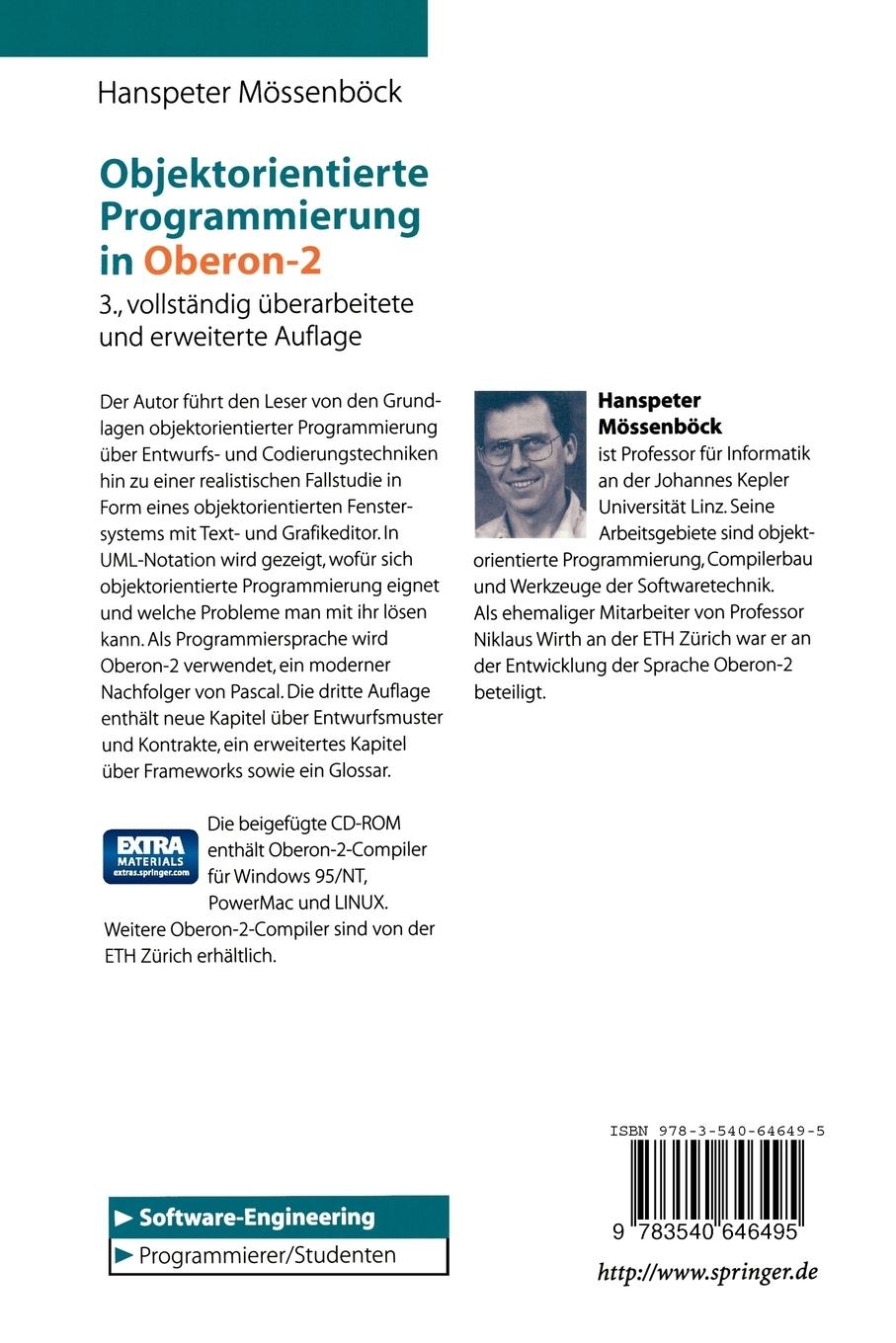 Rückseitencover Objektorientierte Programmierung in Oberon-2