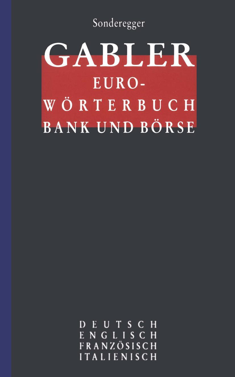 Vorderes Coverbild Gabler Euro-Wörterbuch Bank und Börse