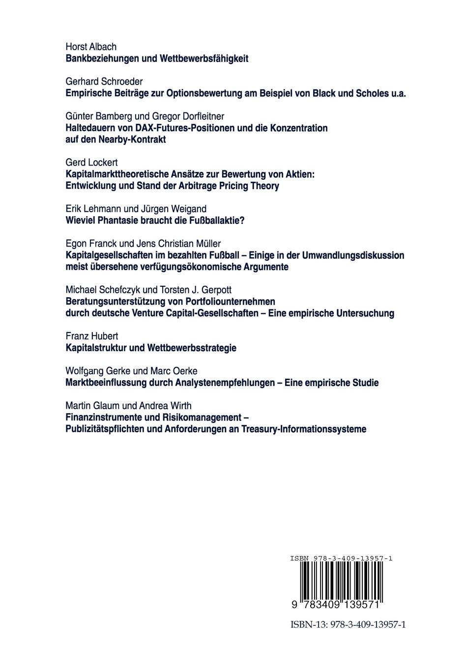 Rückseitencover Finanzierungen