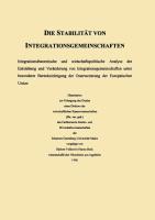 Vorderes Coverbild Die Stabilität von Integrationsgemeinschaften