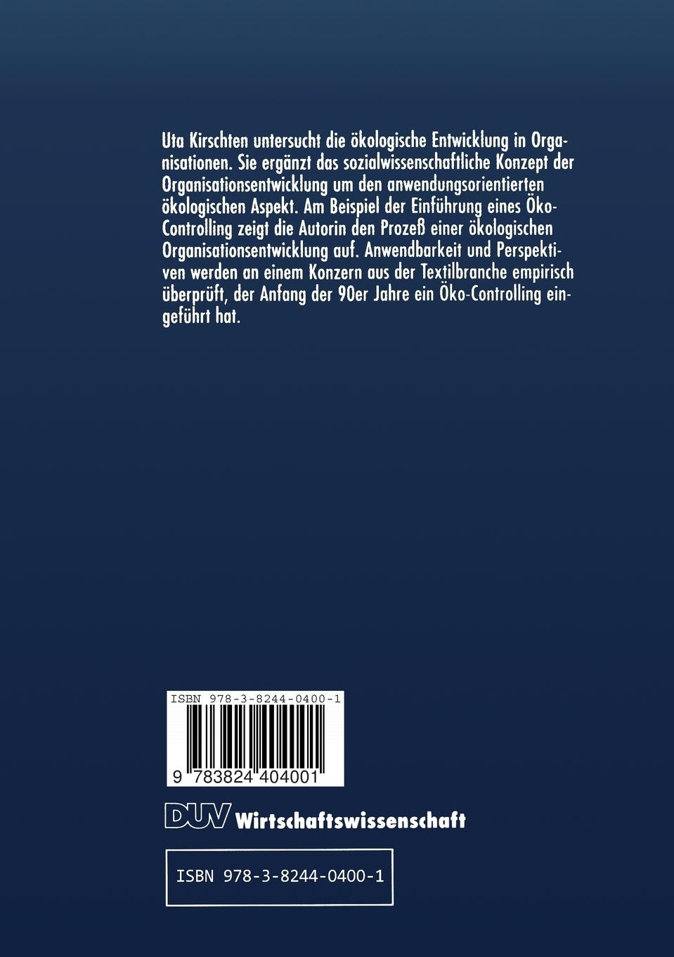 Rückseitencover Einführung eines Öko-Controlling