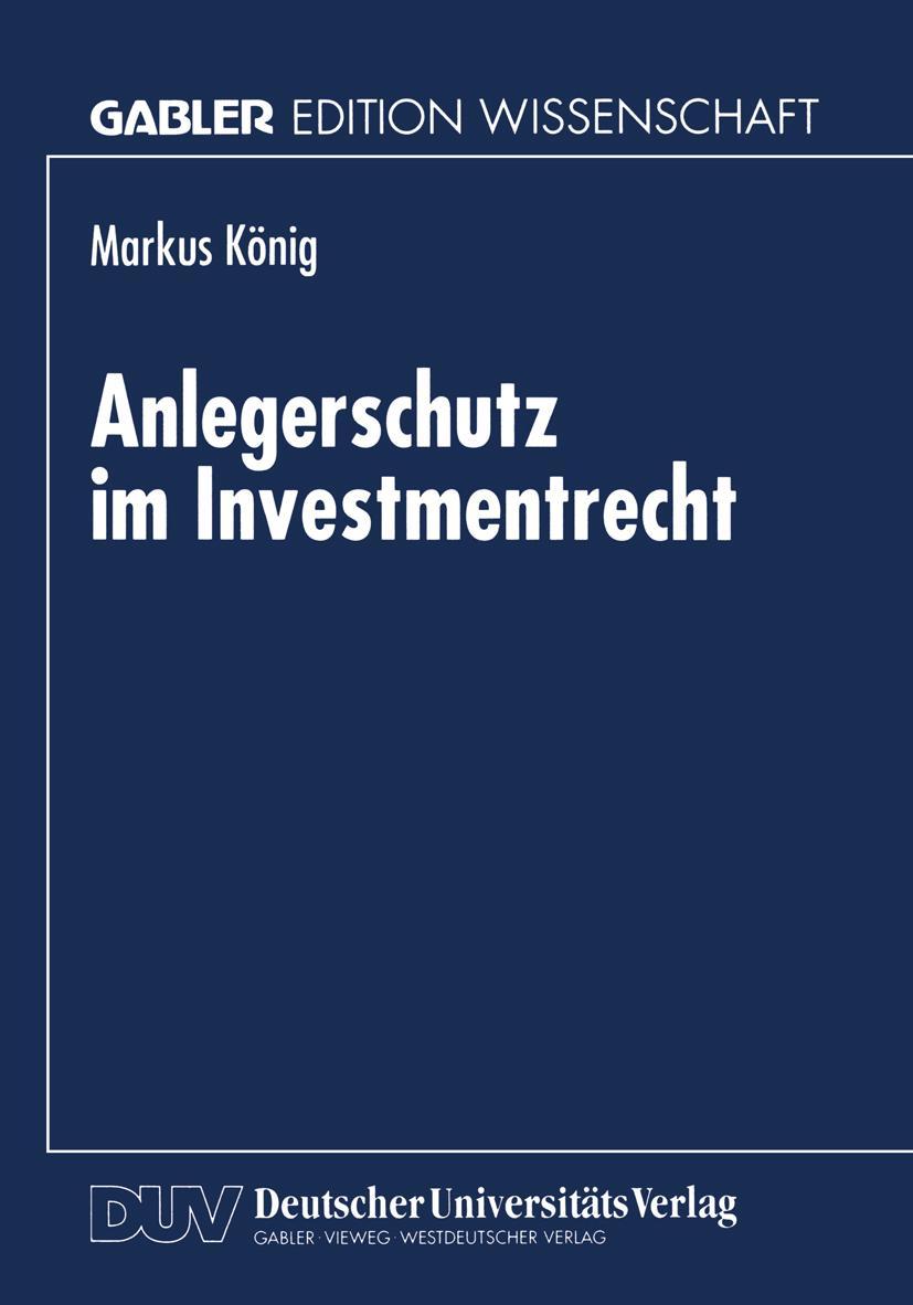 Vorderes Coverbild Anlegerschutz im Investmentrecht