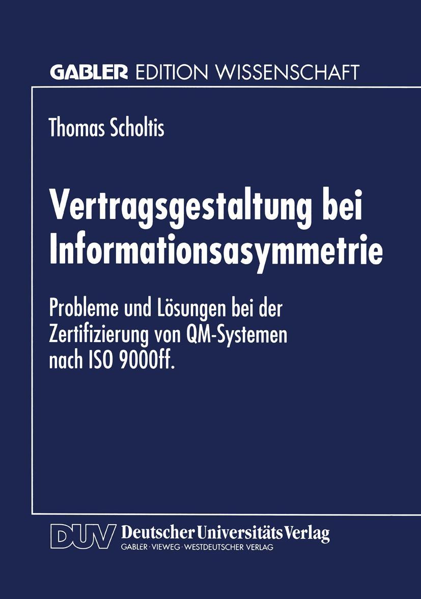 Vorderes Coverbild Vertragsgestaltung bei Informationsasymmetrie