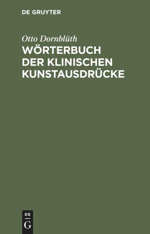 Vorderes Coverbild Wörterbuch der klinischen Kunstausdrücke