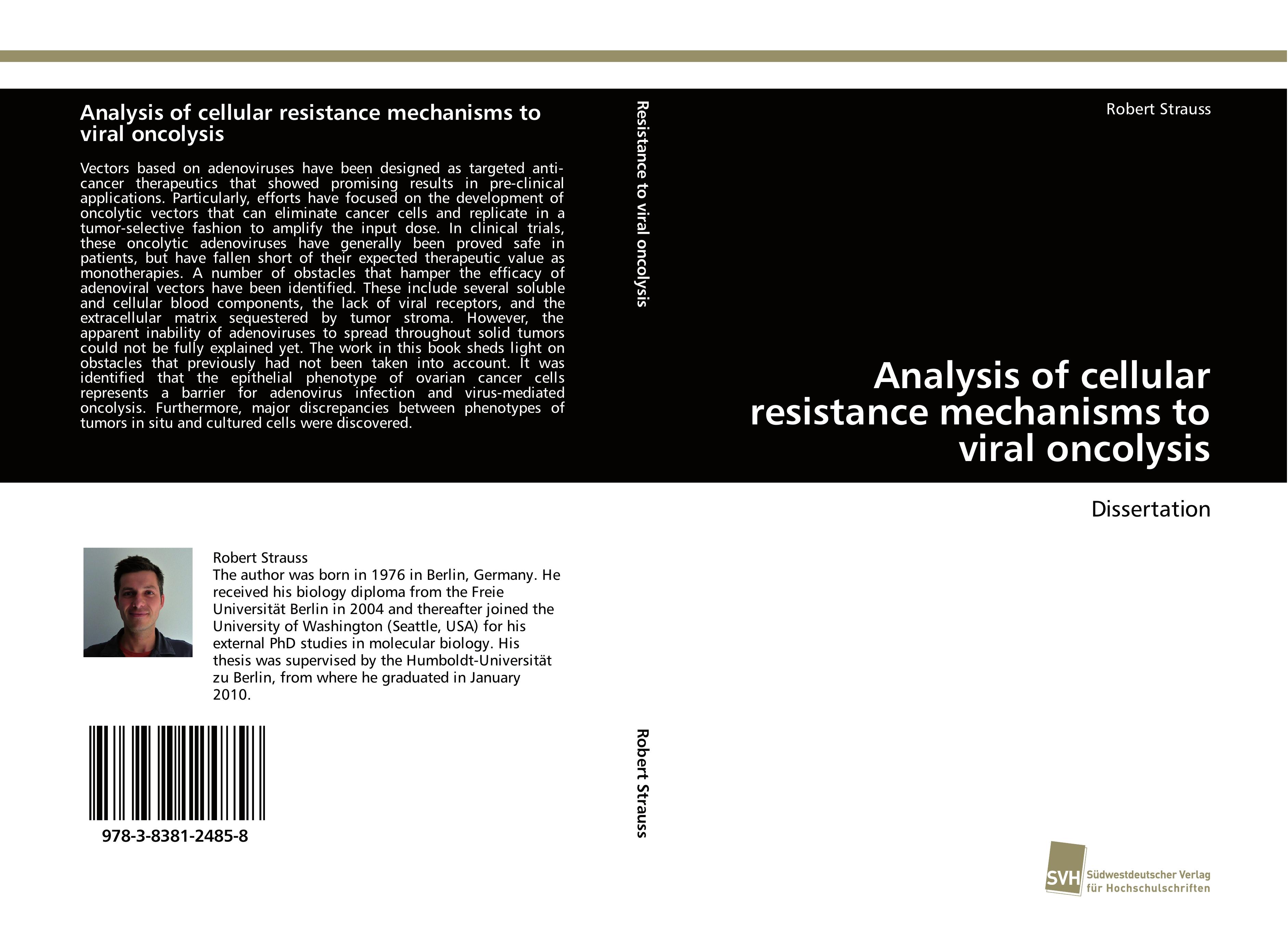 Vorderes Coverbild Analysis of cellular resistance mechanisms to viral oncolysis