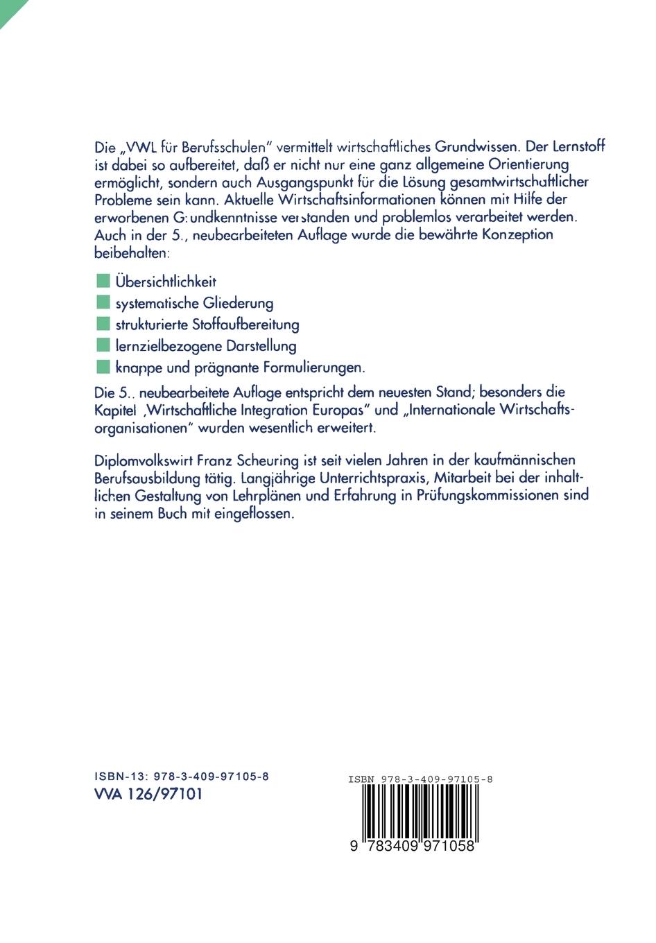 Rückseitencover VWL für Berufsschulen