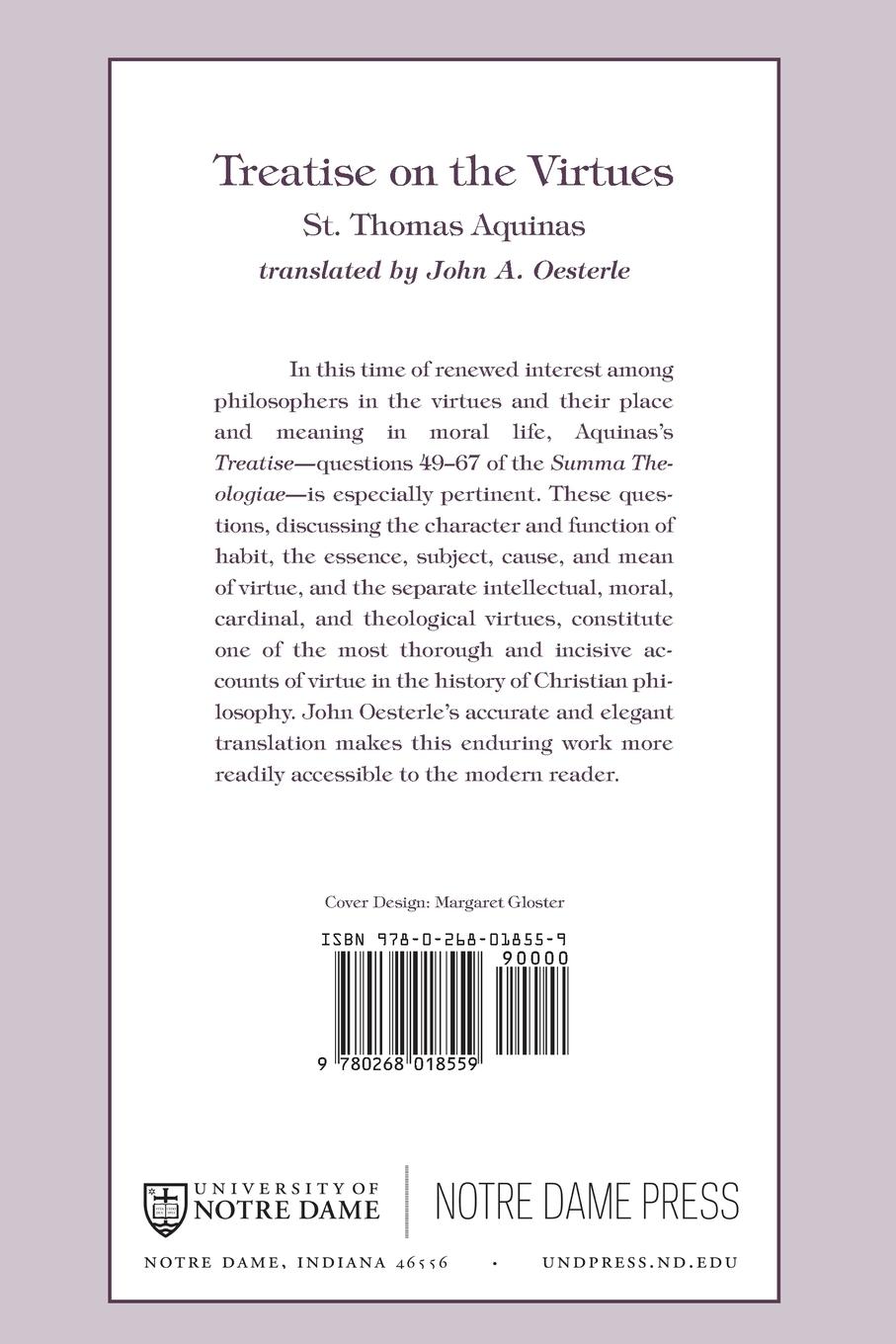 Rückseitencover Treatise on the Virtues