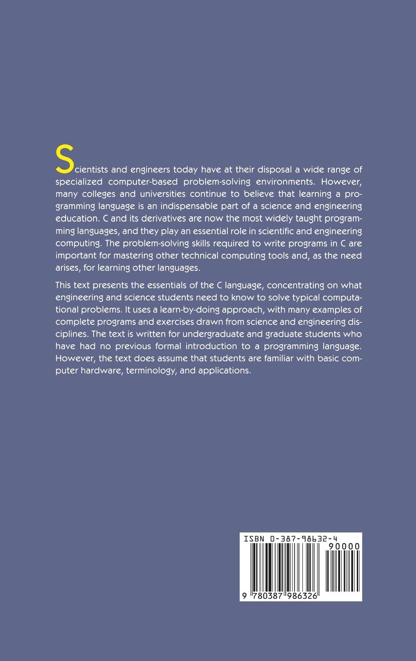 Rückseitencover C Programming: The Essentials for Engineers and Scientists